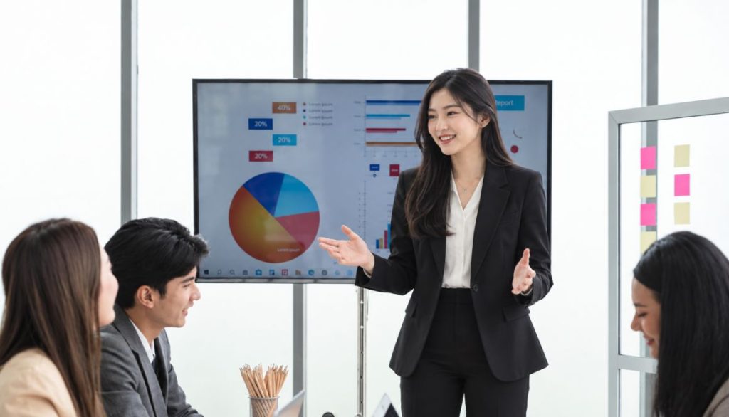 Team mapping a business process on a whiteboard